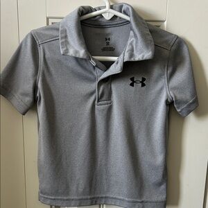 Under Armour Youth Grey Polo with Black Logo